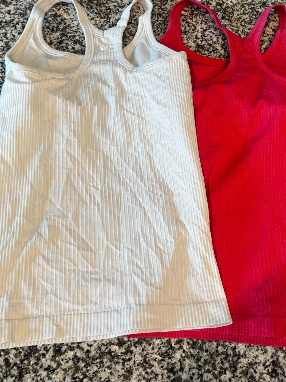 Lululemon TWO Ebb to Street Tanks 1 Bone/White 1 Coral - Picture 3 of 6